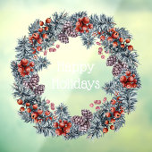 クリスマスリースハッピーホリデーズウィンドウアート ウィンドウサイン (シート3)