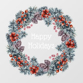 クリスマスリースハッピーホリデーズウィンドウアート ウィンドウサイン (シート)