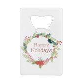 クリスマスリースハッピーホリデー クレジットカード栓抜き (裏面)