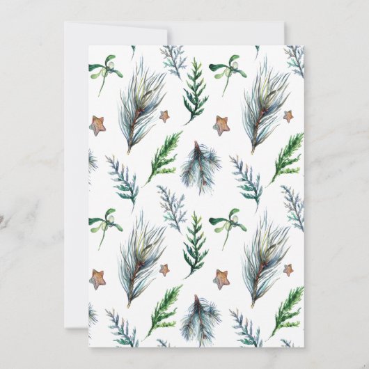 クリスマスリースバードホリデーパーティ招待状 招待状 (裏面)