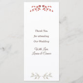 クリスマスリースパインベリースノーフレーク結婚のメニュー メニュー (裏面)