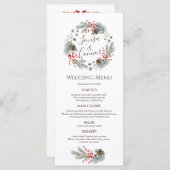 クリスマスリースパインベリースノーフレーク結婚のメニュー メニュー (正面/裏面)