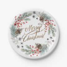 クリスマスリースパインベリースノーフレーク