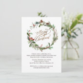 クリスマスリースパインベリーホリーパーティの招待状 (スタンド正面)