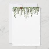 クリスマスリースパインベリーホリーパーティの招待状 (裏面)