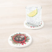 クリスマスリースパイン離れズホリーベリー写真 コースター (側面)