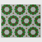 クリスマスリースパターン ラッピングペーパー (フラット)