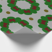 クリスマスリースパターン ラッピングペーパー (角)