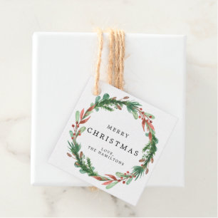 クリスマスリースパーソナライズされたギフトメッセージカード フェイバータグ