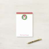 クリスマスリースパーソナライズされた休日 ポストイット (デスク上)