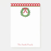 クリスマスリースパーソナライズされた休日 ポストイット (正面)