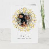 クリスマスリースパーソナライズされた写真 箔シーズンカード (正面)