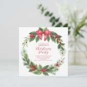 クリスマスリースパーティの招待状 招待状 (スタンド正面)