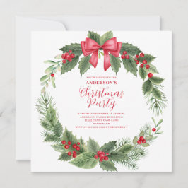 クリスマスリースパーティの招待状 招待状
