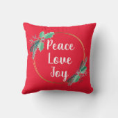 クリスマスリースピースラブ&ジョイモダン クッション (裏面)