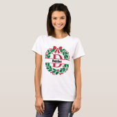 クリスマスリースファミリーの一致する名前の文字D Tシャツ (正面フル)