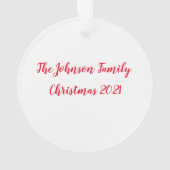 クリスマスリースファミリーの写真 オーナメント (裏面)