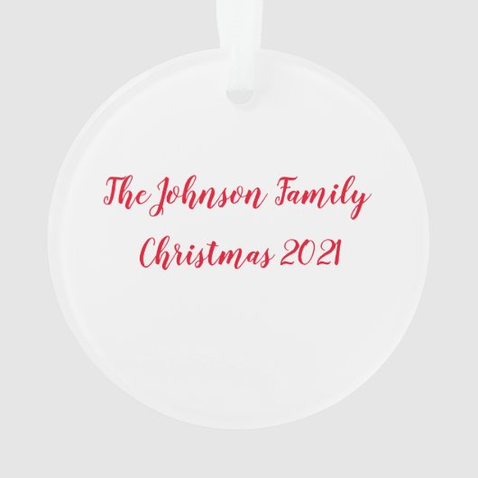 クリスマスリースファミリーの写真 オーナメント (裏面)