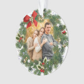 クリスマスリースファミリーの写真 オーナメント (正面)