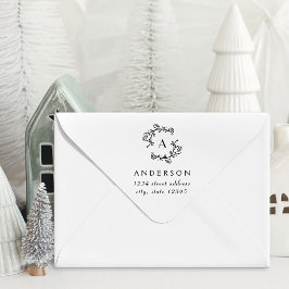 クリスマスリースファミリーモノグラムアドレス セルフインキングスタンプ