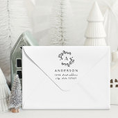 クリスマスリースファミリーモノグラムアドレス ラバースタンプ