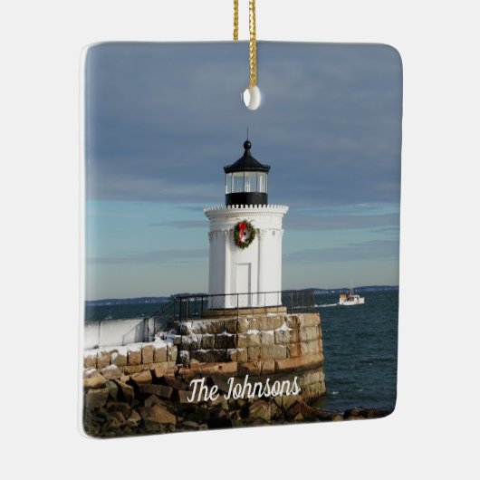 クリスマスリースファミリーライトハウス セラミックオーナメント (右)