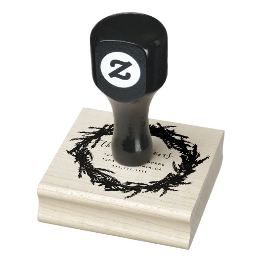 クリスマスリースファミリ名タイポグラフィスクリプト ラバースタンプ (スタンプ)