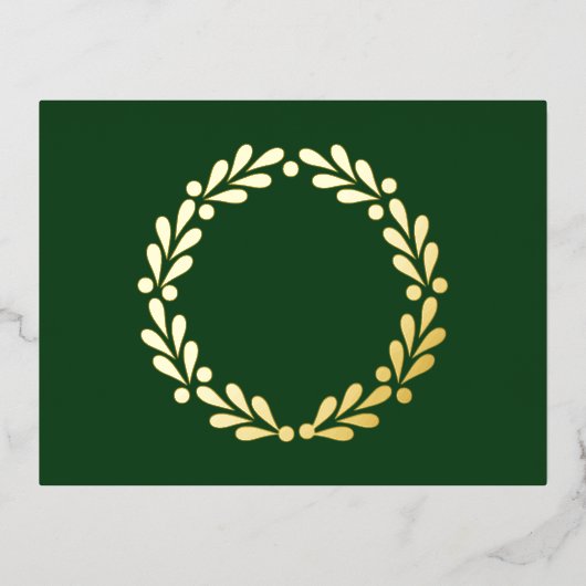 クリスマスリースフォイルホリデーポストカード 箔シーズンポストカード (正面)