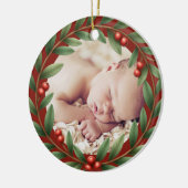 クリスマスリースフォトオーナメント セラミックオーナメント (左)