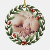 クリスマスリースフォトオーナメント セラミックオーナメント (正面)