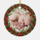 クリスマスリースフォトオーナメント セラミックオーナメント (正面)