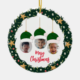 クリスマスリースフォトオーナメント セラミックオーナメント