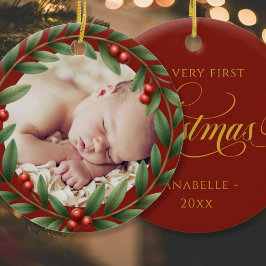 クリスマスリースフォトオーナメント セラミックオーナメント