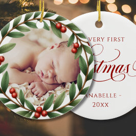 クリスマスリースフォトオーナメント セラミックオーナメント