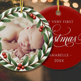 クリスマスリースフォトオーナメント セラミックオーナメント