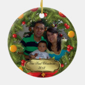 クリスマスリースフォトクリスマスツリーオーナメント セラミックオーナメント (裏面)