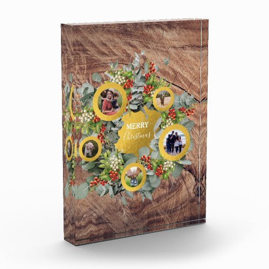 クリスマスリースフォトコラージホリデーフォトブロック フォトブロック (左)