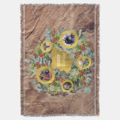 クリスマスリースフォトコラージホリデーフォト スローブランケット (正面縦)