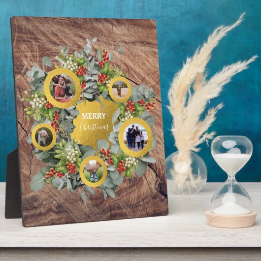 クリスマスリースフォトコラージホリデー フォトプラーク (側面)
