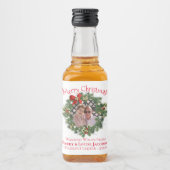 クリスマスリースフォトフレームおもしろいホリデーミニ リキュールボトルラベル (正面)