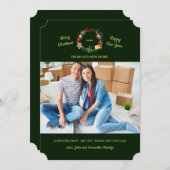 クリスマスリースフォトホリデームービングカード シーズンカード (正面/裏面)