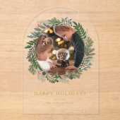 クリスマスリースフォトホリデー アクリル招待状 (正面)
