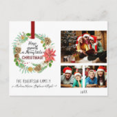 クリスマスリースフローラホリーパインコーン写真 シーズンポストカード (正面)