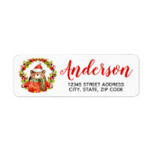 クリスマスリースベア差出人住所ラベル ラベル (正面)