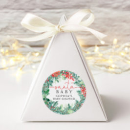 クリスマスリースベビーシャワー ラウンドシール