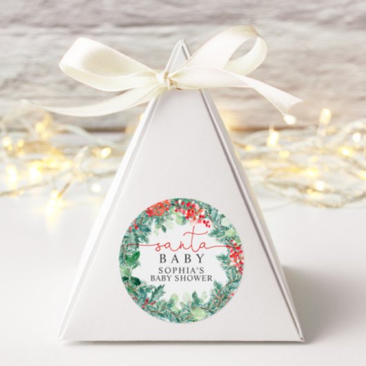 クリスマスリースベビーシャワー ラウンドシール