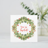 クリスマスリースベリーフラワーズホリーパイン招待状 招待状 (スタンド正面)