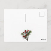 クリスマスリースホリデーパーティー招待状 ポストカード (裏面)