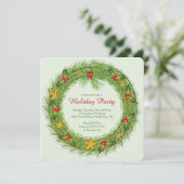 クリスマスリースホリデーパーティー招待状 招待状 (スタンド正面)