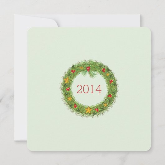 クリスマスリースホリデーパーティー招待状 招待状 (裏面)